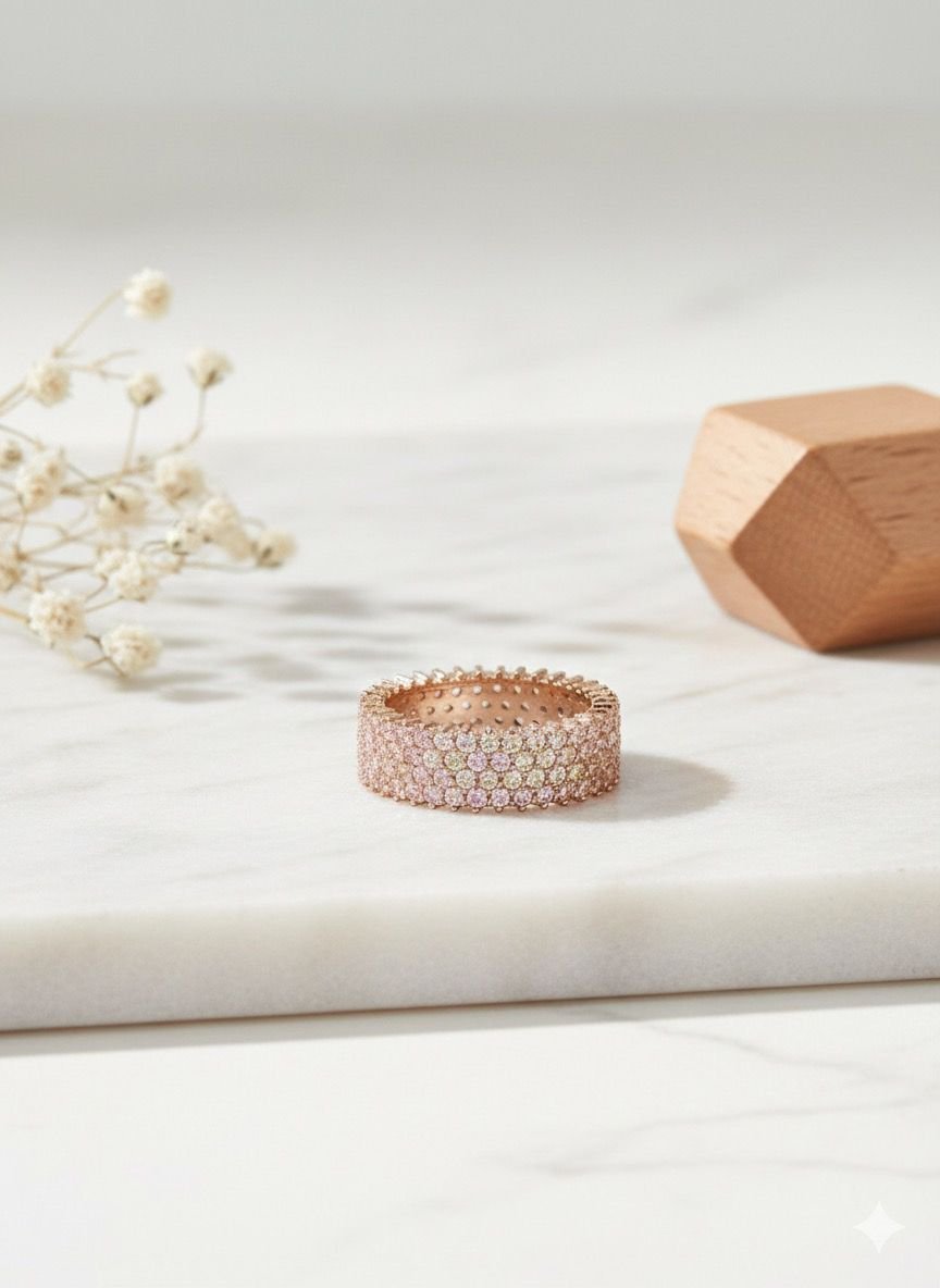 Premium Rose Gold Plated 92.5 Silver Love Ring 